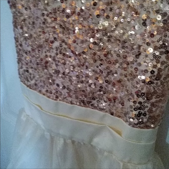 GIRL’S SATIN & LACE ,ROSE GOLD SEQUINS DRESS - Picture 3 of 7